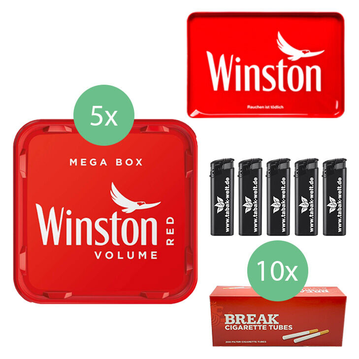 Winston Mega Box 5 x 140g mit 2000 Hülsen 