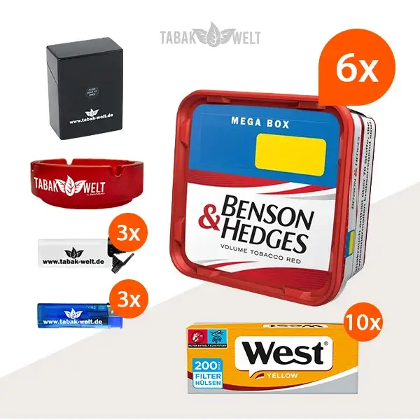 benson-und-hedges-red-volumentabak-6-x-mega-box-mit-2000-west-yellow-huelsen