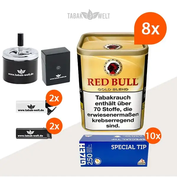 red-bull-gold-blend-feinschnitt-tabak-8x-dose-mit-2000-special-tip-king-size-huelsen