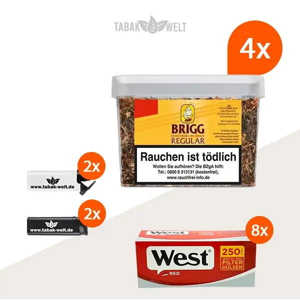 brigg-regular-pfeifentabak-4x-eimer-mit-2000-west-extra-size-huelsen