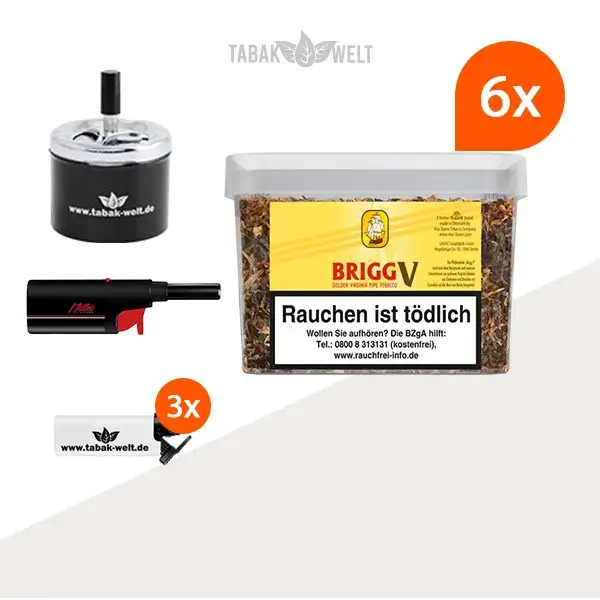 brigg-v-vanilla-pfeifentabak-6x-eimer-mit-aschenbecher-und-feuerzeuge