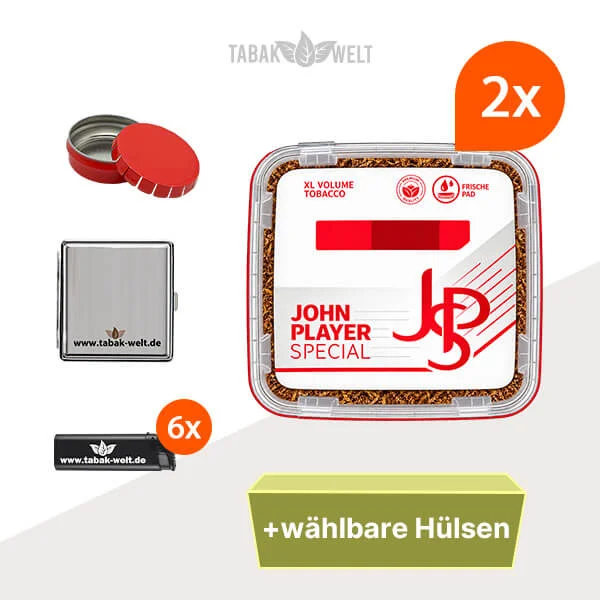 JPS John Player Tabak XL 2 x Eimer mit wählbaren Hülsen und Etui
