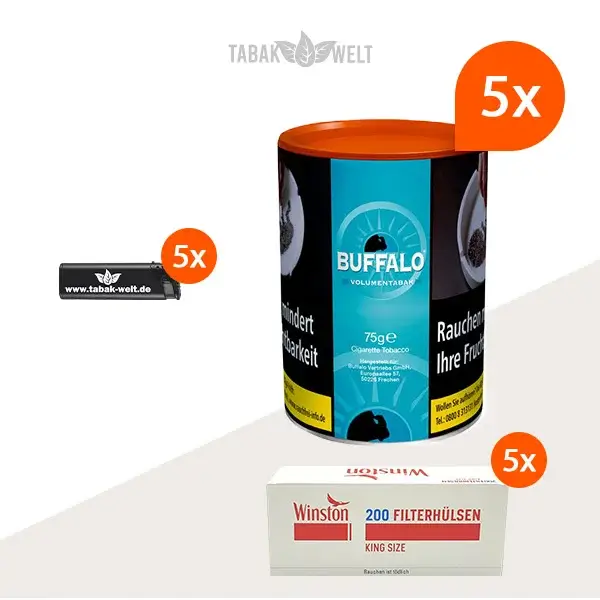 buffalo-blue-volumentabak-5x-dose-1000-king-size-huelsen-und-feuerzeugen buffalo-blue-volumentabak-5x-dose-1000-king-size-huelsen-und-feuerzeugen