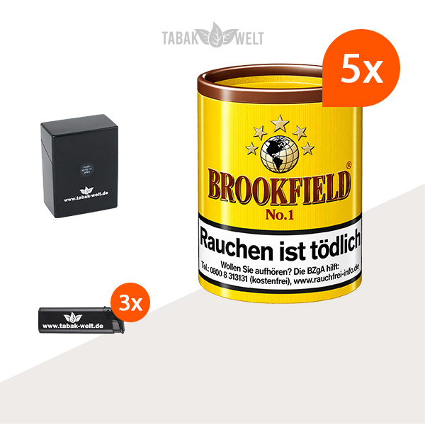 Brookfield No. 1 Pfeifentabak 5er-Set mit Etui