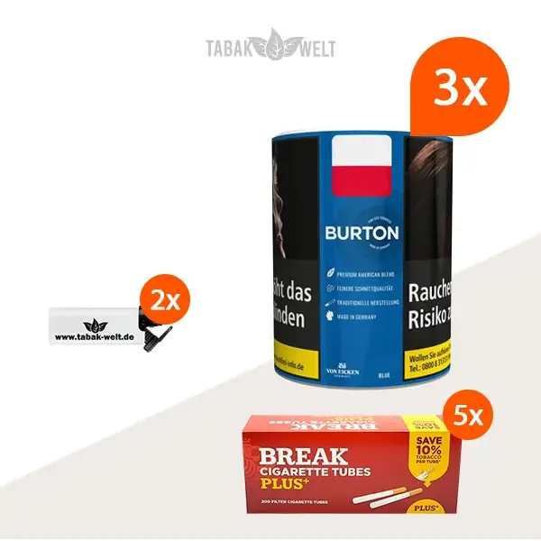 burton-blue-feinschnitt-tabak-3x-dose-1000-plus-huelsen-und-sturmfeuerzeugen