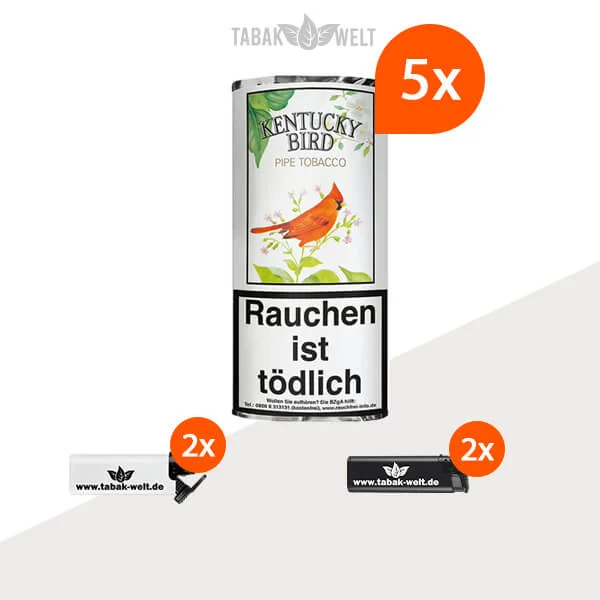 kentucky-bird-pfeifentabak-5x-pouch-mit-feuerzeuge