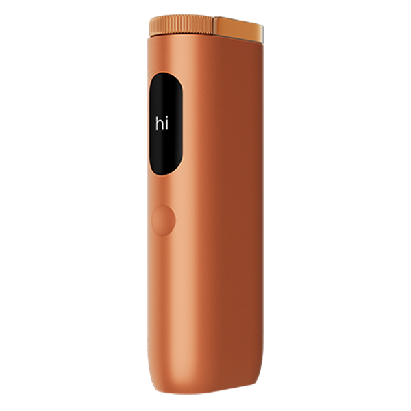 Das Glo Hyper Pro Amber Bronze Device plus sticks von der Seite