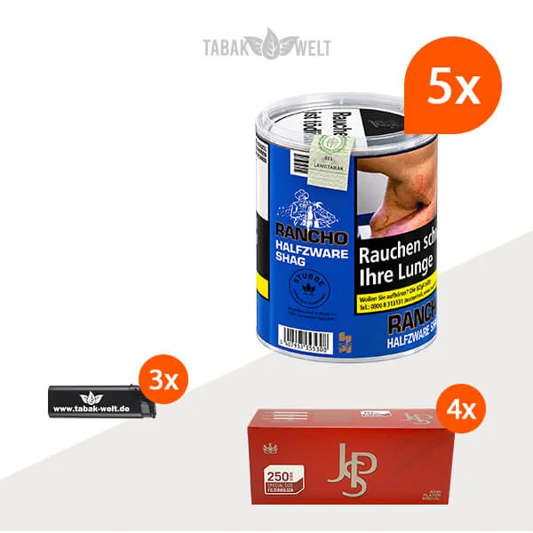 Rancho Halfzware 5er-Pack mit fünf Dosen, 1.000 Special Size Hülsen und Feuerzeugen