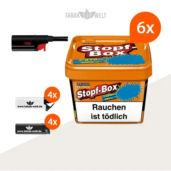 fargo-orange-volumentabak-6x-stopf-box-mit-feuerzeugen