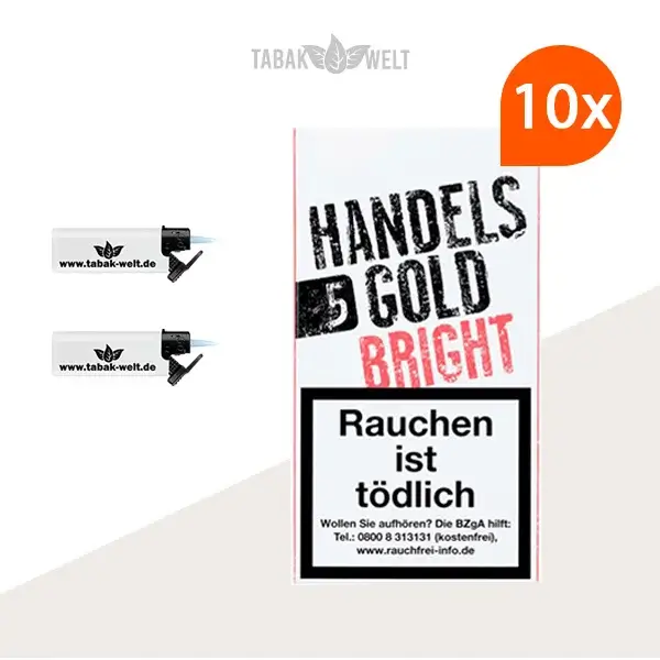 Handelsgold Bright Red Zigarillos 10 x 5 Stück mit 2 Sturmfeuerzeugen