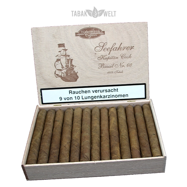 Woermann Cigars Seefahrer Zigarren Kapitän Cook Brasil No. 60 Offen