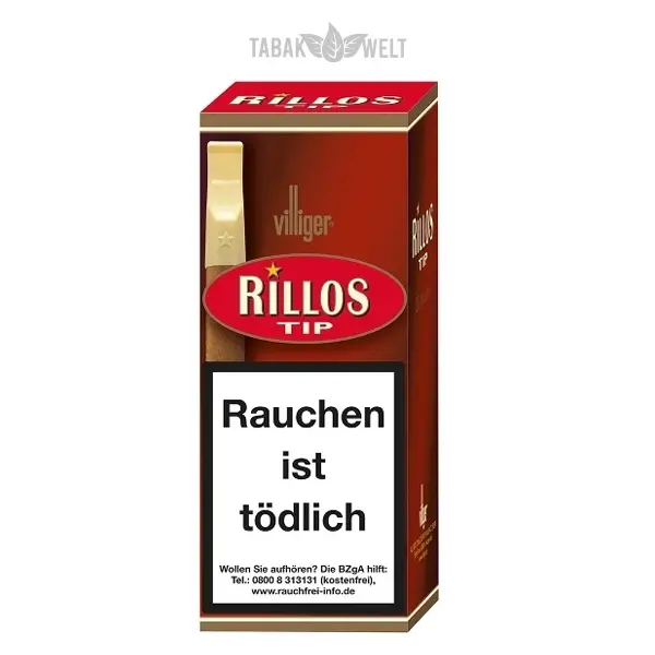Pacones Rillos VILLIGER Rillos Zigarillos Tip mit Kunststoffmundstück 25er