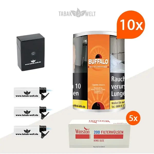 buffalo-red-volumentabak-10x-dose-mit-1000-king-size-huelsen-und-etui buffalo-red-volumentabak-10x-dose-mit-1000-king-size-huelsen-und-etui