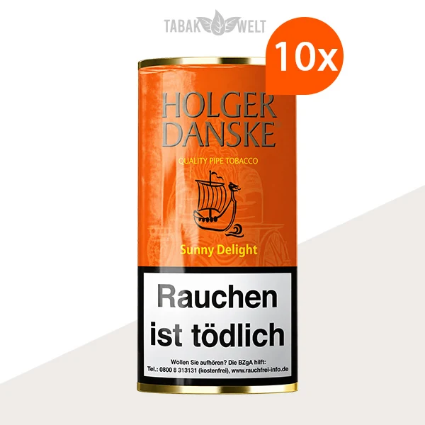 Holger Danske Sunny Delight Pfeifentabak im 10er-Pouch-Pack