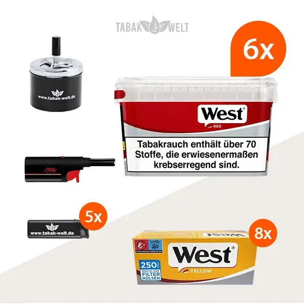 west-red-volumentabak-6x-mega-box-mit-2000-yellow-special-size-filterhuelsen