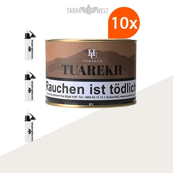 HU Tobacco Tuarekh Pfeifentabak 10x Dose mit Feuerzeugen