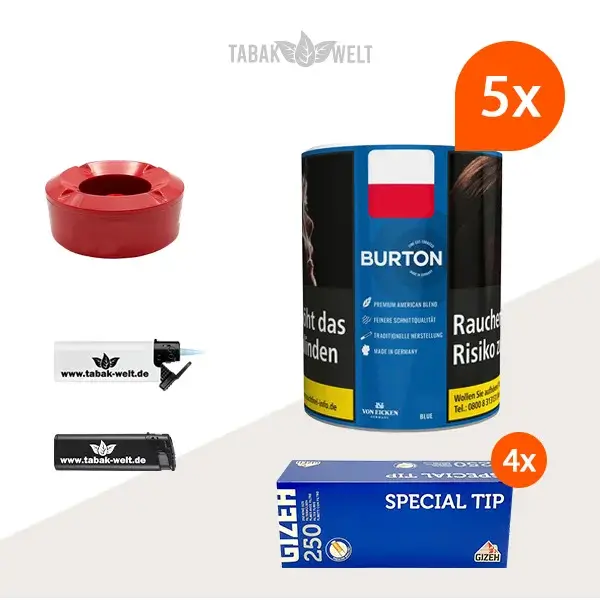 burton-blue-feinschnitt-tabak-5x-dose-mit-1000-special-tip-king-size-huelsen-und-windaschenbecher burton-blue-feinschnitt-tabak-5x-dose-mit-1000-special-tip-king-size-huelsen-und-windaschenbecher
