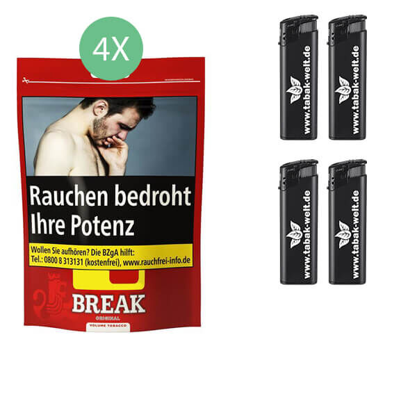 4 x Break Original Beutel mit Feuerzeugen