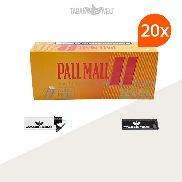 pall-mall-allround-red-xtra-filterhuelsen-200er-4000-stueck-mit-feuerzeugen