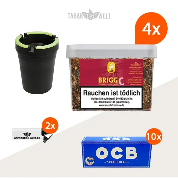 brigg-c-cherry-pfeifentabak-4x-eimer-mit-2000-huelsen-und-aschenbecher