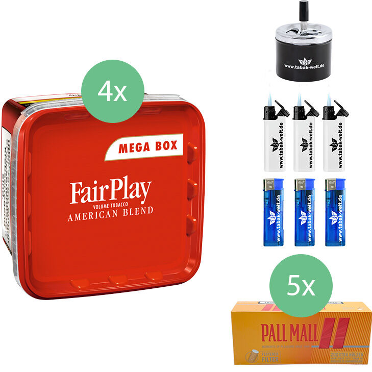 FairPlay Tabak 4 x Mega Box mit 1000 Allround Xtra Hülsen