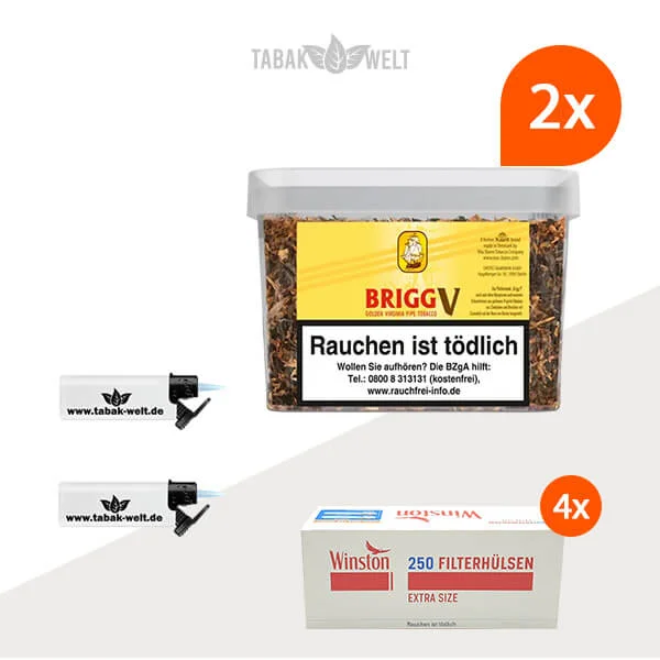brigg-v-vanilla-pfeifentabak-2x-eimer-mit-1000-extra-size-huelsen