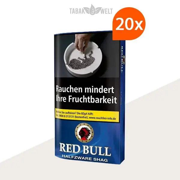 Red Bull Halfzware Shag Feinschnitt-Tabak 20x Pouch