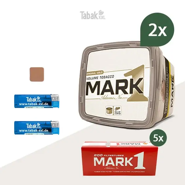 2x Mark 1 Original Gold Volumentabak Eimer mit 1000 Filterhülsen