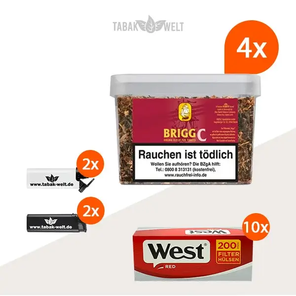 brigg-c-cherry-pfeifentabak-4x-eimer-mit-2000-west-king-size-huelsen