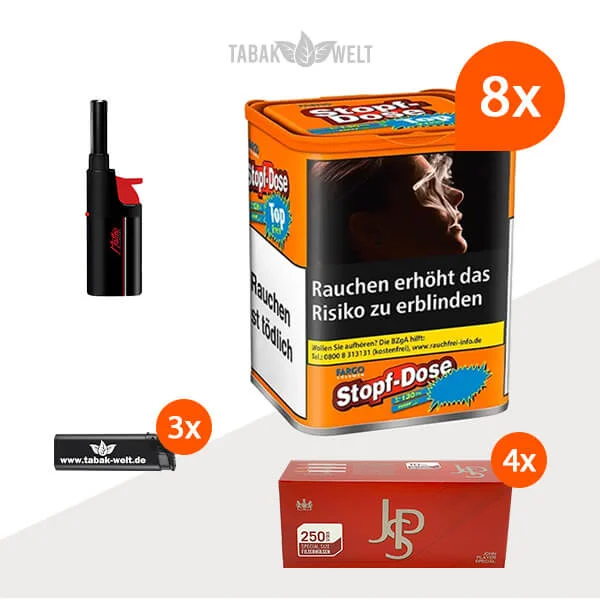 fargo-volumentabak-8x-stopf-dose-klein-mit-1000-special-size-huelsen-und-stabfeuerzeug