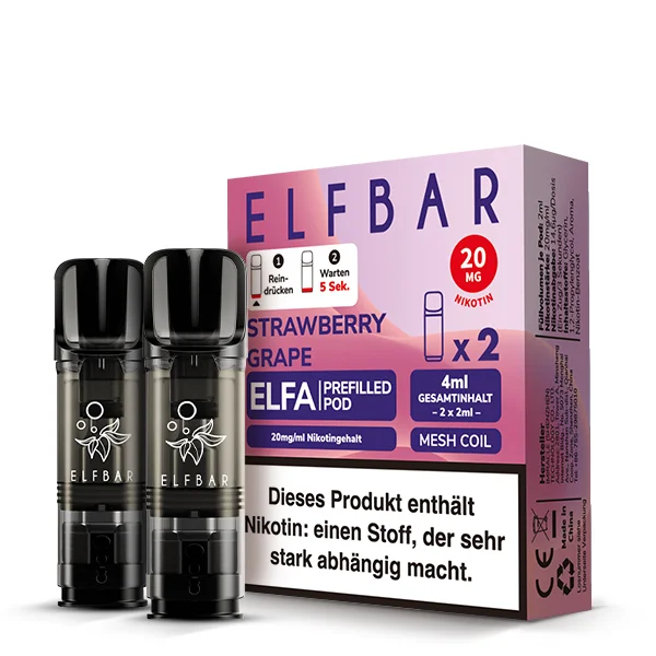Elfbar Elfa 20mg Strawberry Grape Pod für E-Zigarette
