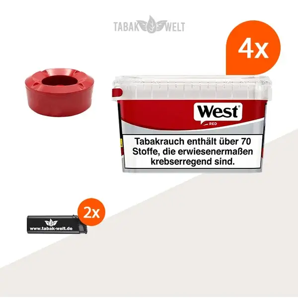 west-red-volumentabak-4x-mega-box-mit-windaschenbecher