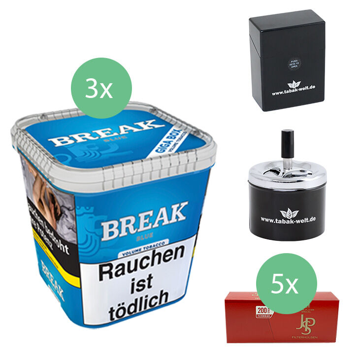 Break Tabak Blue 3 x Giga Box mit 1000 Filterhülsen