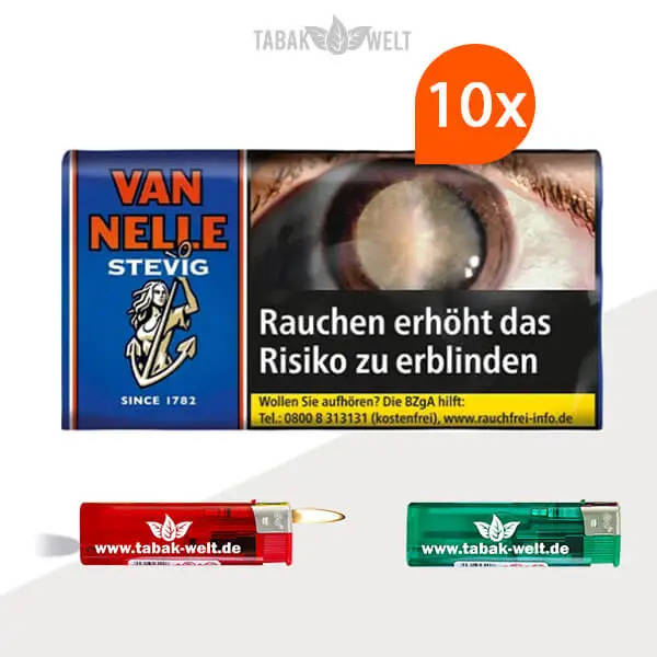 Van Nelle Tabak Stevig Halfzware 10x Pouch mit Feuerzeugen 10x-van-nelle-stevig-50g-mit-feuezuegen