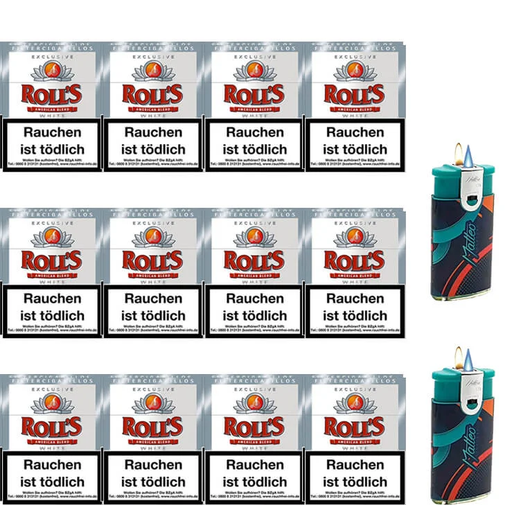 Rolls Exclusive White Zigarillos mit Filter (3 Stangen) 24 x 23 Stück