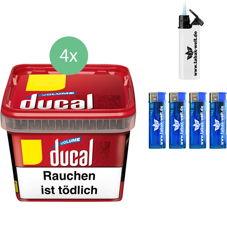 Ducal Tabak 4 x Eimer mit Feuerzeugen