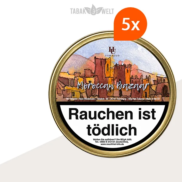 HU Tobacco Moroccan Bazaar Pfeifentabak – 5 Dosen
