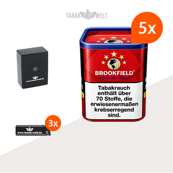 Brookfield Red Drehtabak 5er-Dosen-Set mit Etui