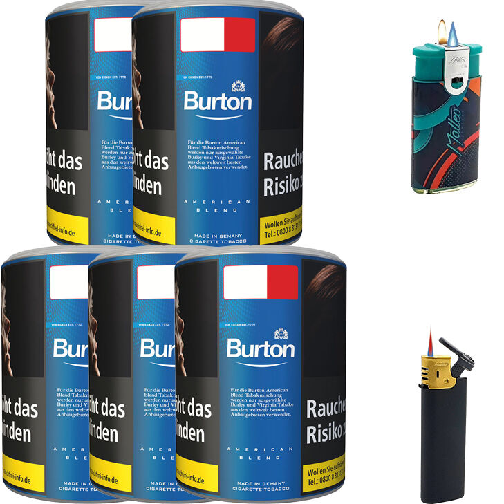 Burton Blue / Blau 5 x 120g mit Feuerzeugen