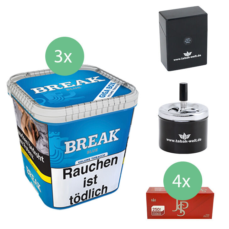 Break Tabak Blue 3 x Giga Box mit 1000 Special Size Filterhülsen 