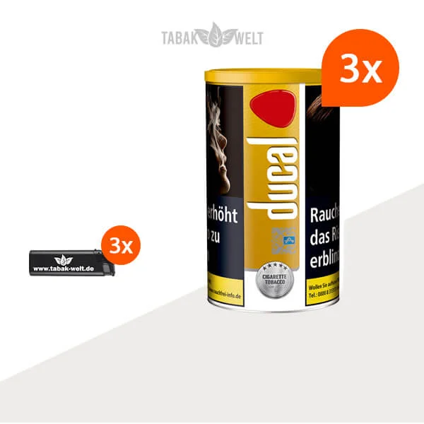 ducal-gold-feinschnitt-tabak-3x-dose-mit-feuerzeugen