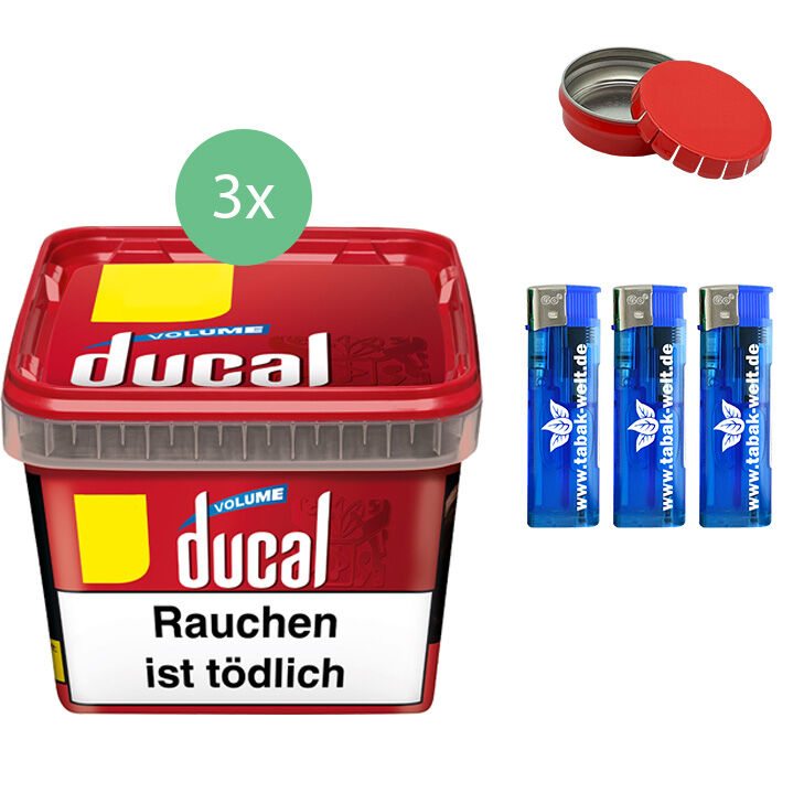 Ducal Tabak 3 x Eimer mit Aschenbecher