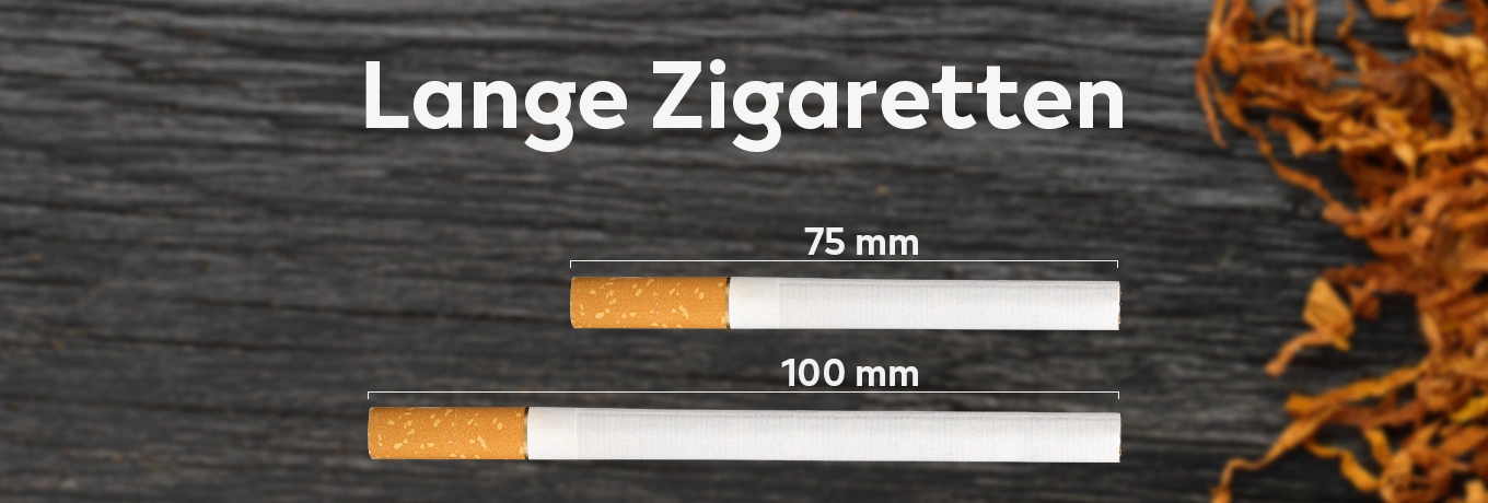 Ein direkter Vergleich zwischen einer langen Zigarette und einer normalen Zigarette 