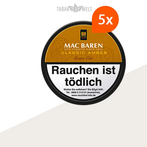 Mac Baren Classic Amber Tabak 5er-Dosen-Set