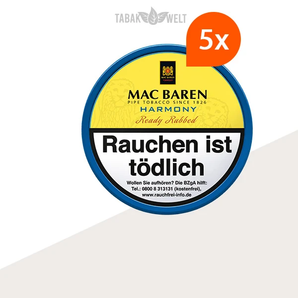 Mac Baren Harmony Pfeifentabak 5er-Dosen-Set