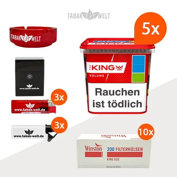 king-red-volumentabak-5x-mega-box-mit-2000-king-size-huelsen-und-etui king-red-volumentabak-5x-mega-box-mit-2000-king-size-huelsen-und-etui