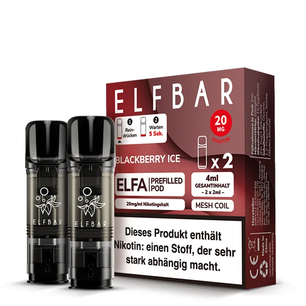 Elfbar Elfa 20mg Blackberry Ice Pod für E-Zigarette