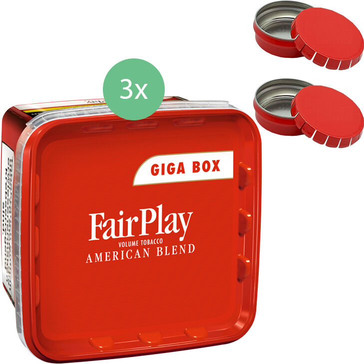 Fair Play Volumentabak 3 x Giga Box mit Aschenbecher