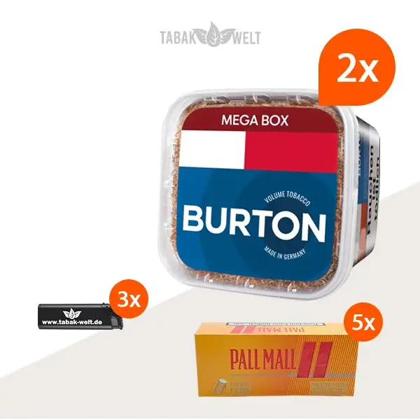Burton Blue Volumentabak 2x Mega Box mit 1000 Allround Xtra Hülsen