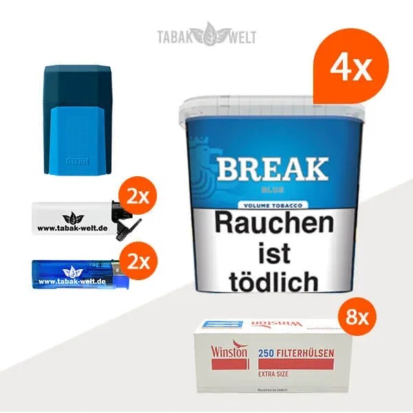break-blue-volumentabak-4x-giga-box-mit-2000-extra-size-huelsen